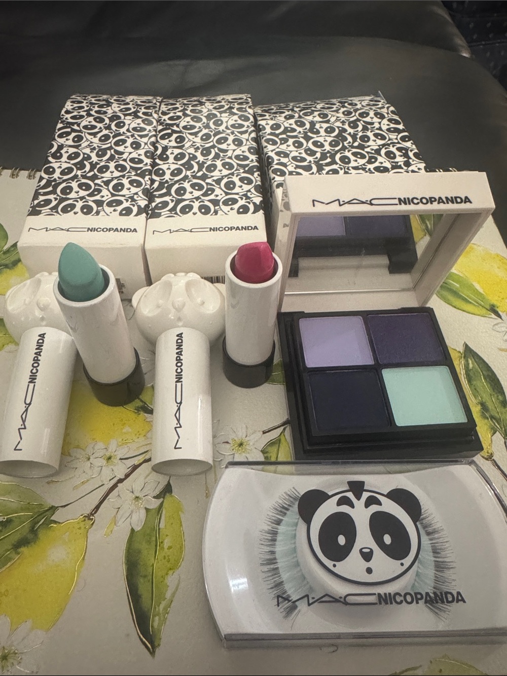 MAC Nicopanda Lipsticks & Quad Eyeshadow Palette - Mint & Hot Pink and Lashes